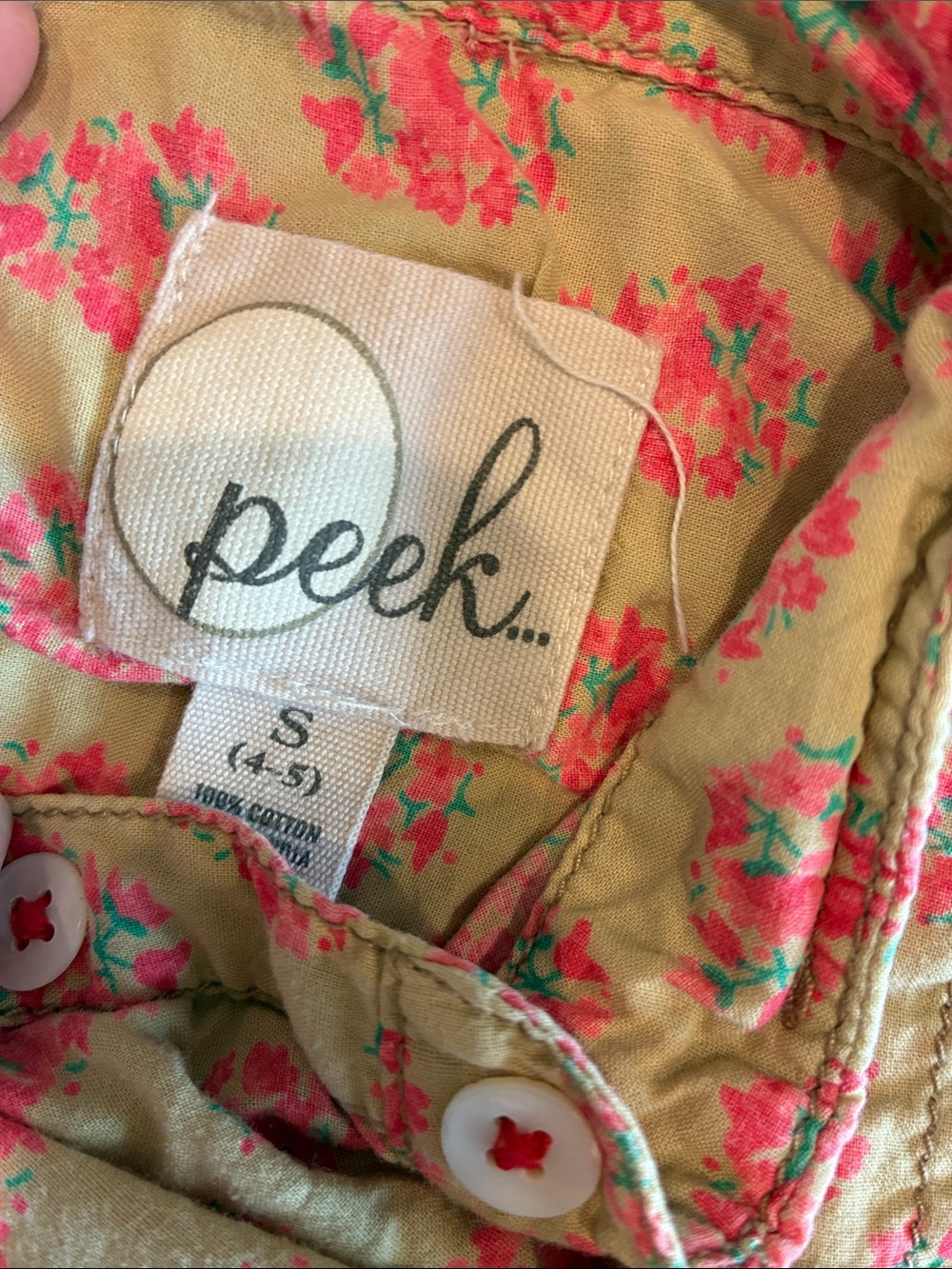 Peek  Button-Up Shirt with Pink Floral Print